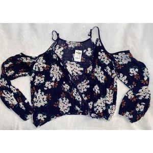 Charlotte Russe baby blue flower top